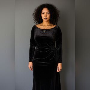 NWT Velvet JNY Women’s Oversized M Black Top Scoop Neck 3/4 Sleeve Ruched Sides